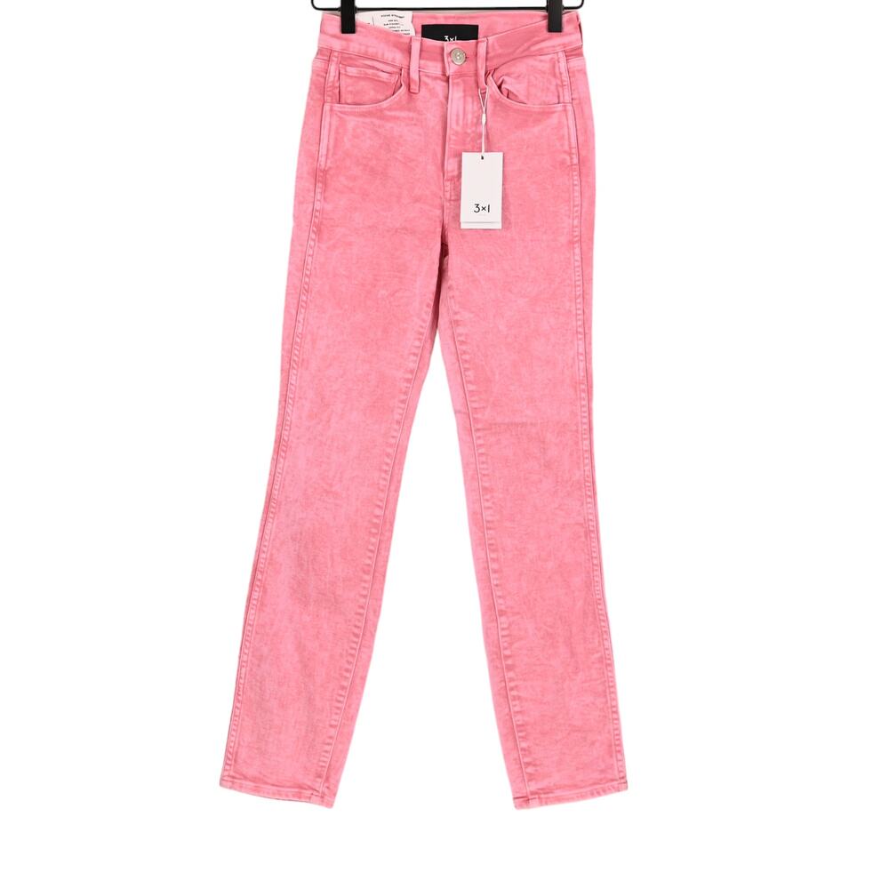 3x1 Stevie Straight High Rise Jeans, Pink Denim, size 23, NWT